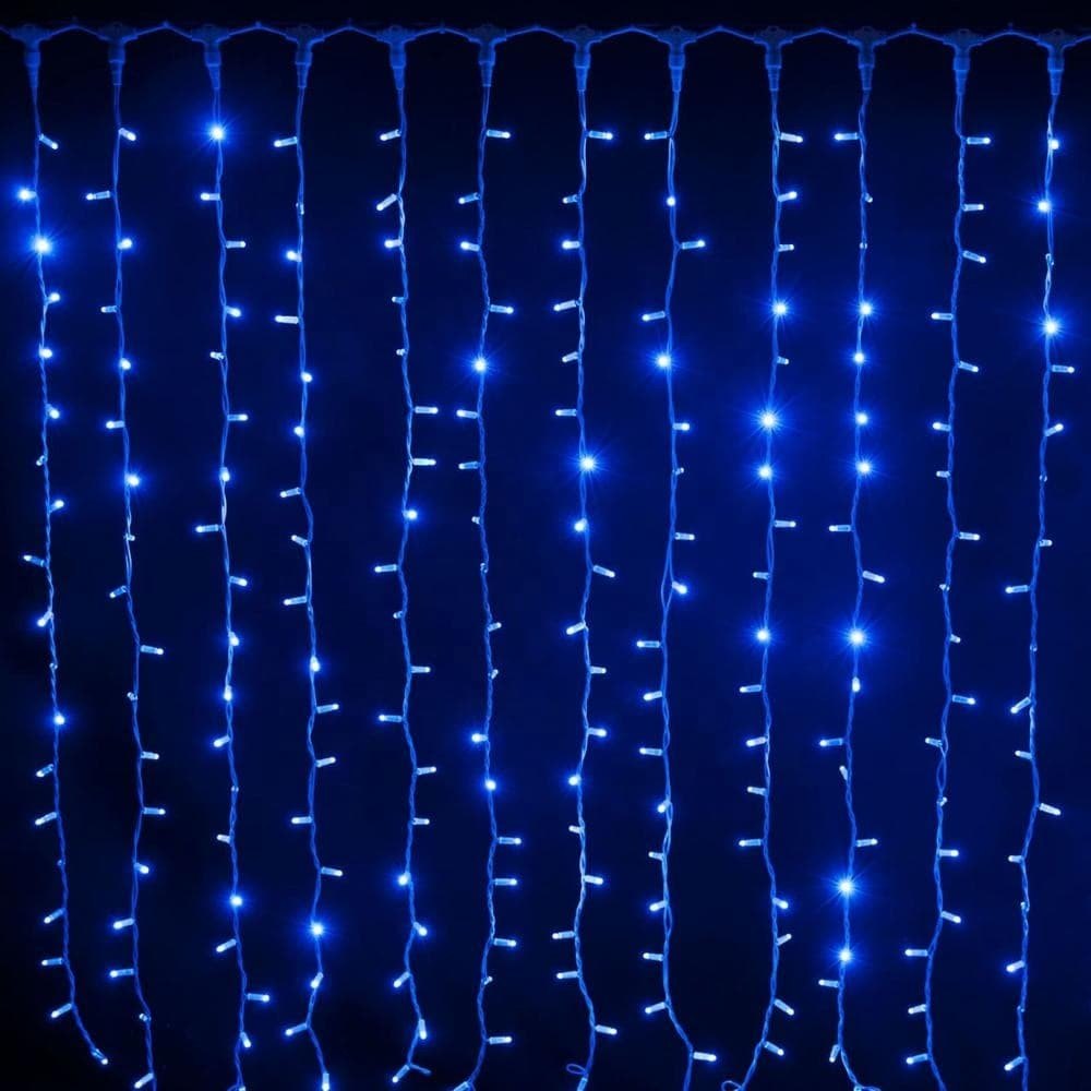 Светодиодный занавес постоянного свечения 300 LED 2*1,5м IP54, синий