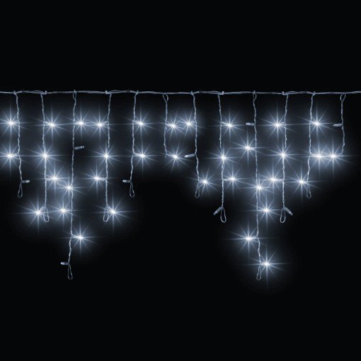 Светодиодная бахрома с мерцанием 3*0,9 м 180LED черный резиновый провод IP65, белый
