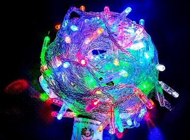 Светодиодная гирлянда с мерцанием прозрачный провод, красный